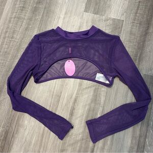 Purple Mesh Cover Top